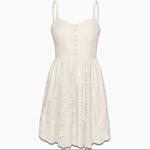 Talula Aritzia Women's Size 6 Debutante Off White Lace Mini Cocktail Dress Lined
